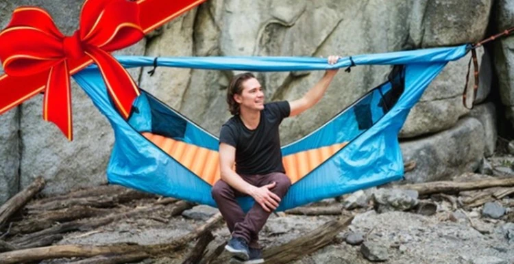Cheap Goat Tents Mosquito Net Hammock Canopy Tent Large Space Anti Rollover Outdoor Camping Awning  Rainproof And Sunscreen Hanging Sun Shelter Tents 